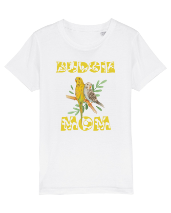 Mama de perus Budgie mom desen manual cu papagali retro White