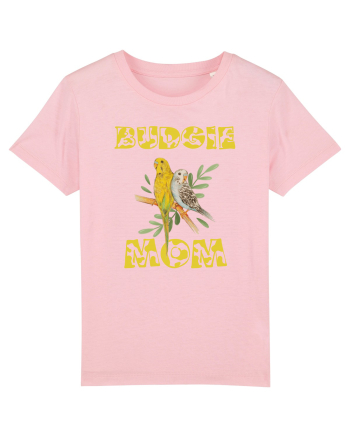 Mama de perus Budgie mom desen manual cu papagali retro Cotton Pink