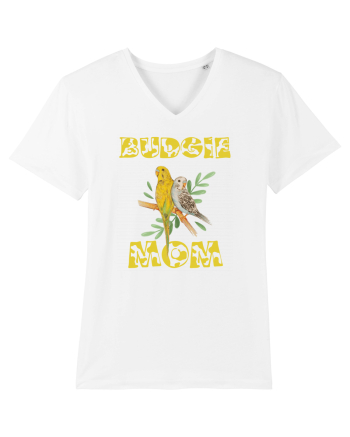 Mama de perus Budgie mom desen manual cu papagali retro White