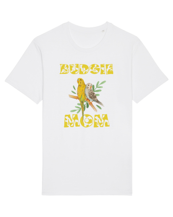 Mama de perus Budgie mom desen manual cu papagali retro White