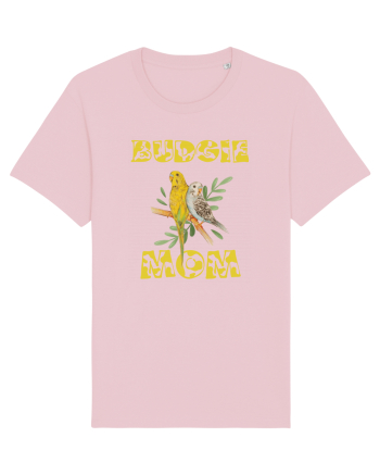 Mama de perus Budgie mom desen manual cu papagali retro Cotton Pink