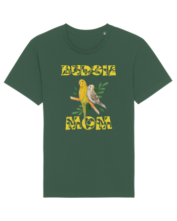 Mama de perus Budgie mom desen manual cu papagali retro Bottle Green