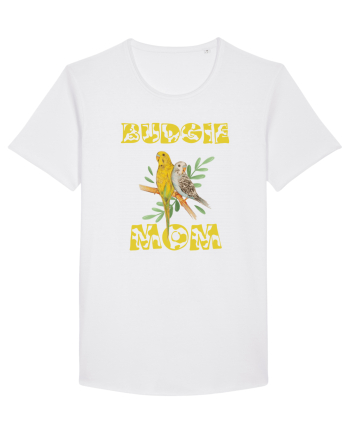 Mama de perus Budgie mom desen manual cu papagali retro White