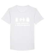 Beer, weights & protein shakes Tricou mânecă scurtă guler larg Bărbat Skater