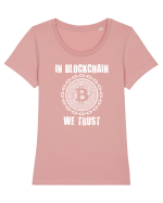 In blockchain we trust Tricou mânecă scurtă guler larg fitted Damă Expresser