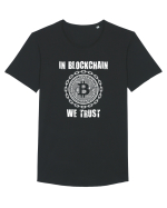 In blockchain we trust Tricou mânecă scurtă guler larg Bărbat Skater