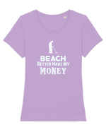 Beach better have my money Tricou mânecă scurtă guler larg fitted Damă Expresser