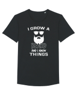  Grow a beard Tricou mânecă scurtă guler larg Bărbat Skater
