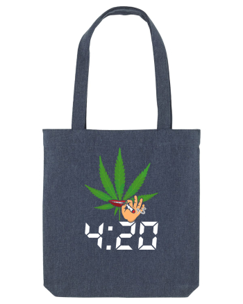4 20 Funny Trippy Smoking Green Midnight Blue