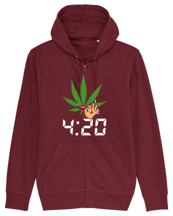 4 20 Funny Trippy Smoking Green Burgundy