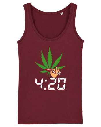 4 20 Funny Trippy Smoking Green Burgundy