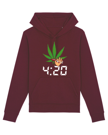 4 20 Funny Trippy Smoking Green Burgundy