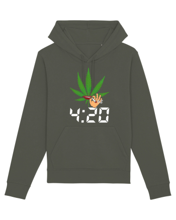 4 20 Funny Trippy Smoking Green Khaki