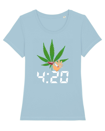 4 20 Funny Trippy Smoking Green Sky Blue