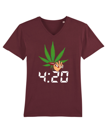 4 20 Funny Trippy Smoking Green Burgundy