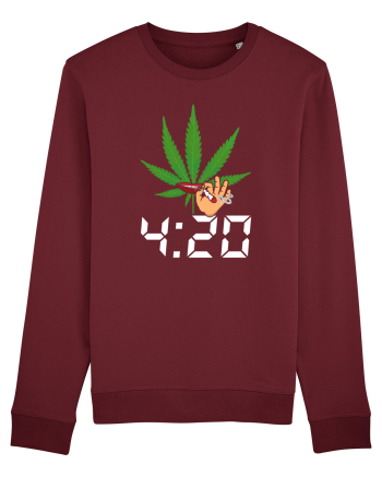 4 20 Funny Trippy Smoking Green Burgundy