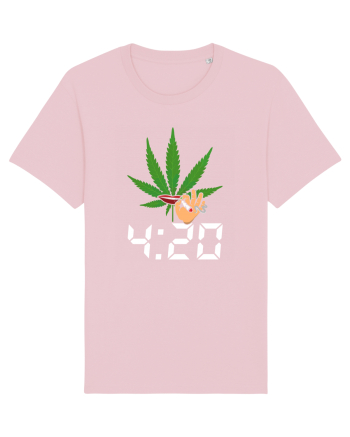 4 20 Funny Trippy Smoking Green Cotton Pink