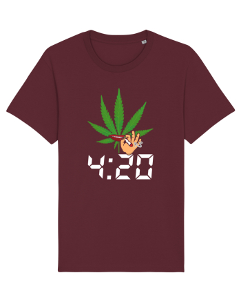 4 20 Funny Trippy Smoking Green Burgundy