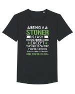 BEING A STONER IS EASY Tricou mânecă scurtă guler larg Bărbat Skater