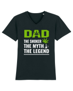 Dad the smoker the myth the legend Tricou mânecă scurtă guler V Bărbat Presenter