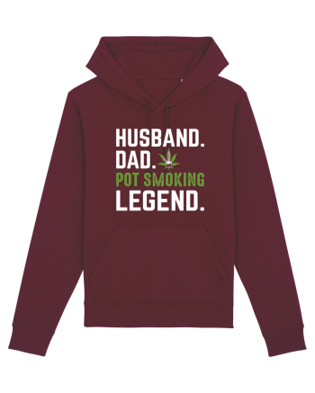HUSBAND DAD POT SMOKING LEGEND Burgundy