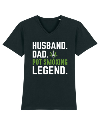 HUSBAND DAD POT SMOKING LEGEND Black