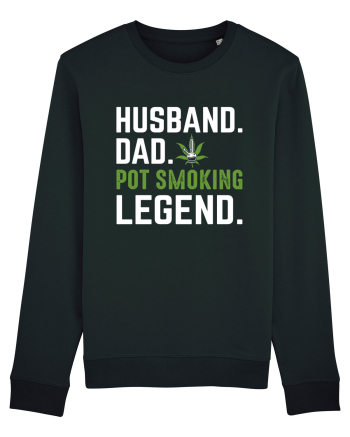 HUSBAND DAD POT SMOKING LEGEND Black