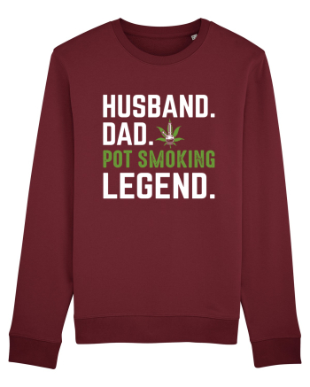 HUSBAND DAD POT SMOKING LEGEND Burgundy