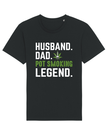 HUSBAND DAD POT SMOKING LEGEND Black