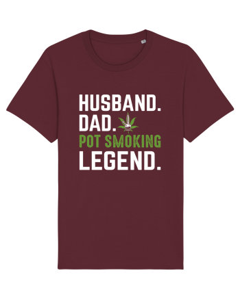 HUSBAND DAD POT SMOKING LEGEND Burgundy