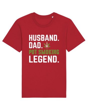 HUSBAND DAD POT SMOKING LEGEND Red