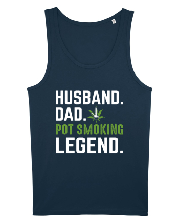HUSBAND DAD POT SMOKING LEGEND Navy