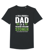 I'M A PROUD DAD OF A FREAKING AWESOME STONER Tricou mânecă scurtă guler larg Bărbat Skater