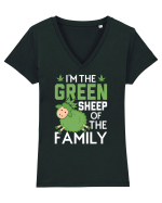 I'M THE GREEN SHEEP OF THE FAMILY Tricou mânecă scurtă guler V Damă Evoker