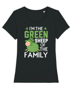 I'M THE GREEN SHEEP OF THE FAMILY Tricou mânecă scurtă guler larg fitted Damă Expresser