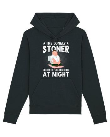 THE LONELY STONER SEEMS TO FREE HIS MIND AT NIGHT Black