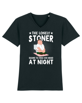 THE LONELY STONER SEEMS TO FREE HIS MIND AT NIGHT Black