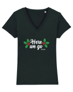 Here we go again Tricou mânecă scurtă guler V Damă Evoker