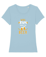 I run faster for Beer Tricou mânecă scurtă guler larg fitted Damă Expresser