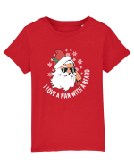 amuzant de Craciun - I love a man with a beard  Tricou mânecă scurtă  Copii Mini Creator