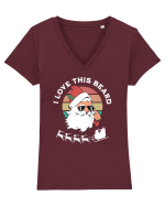 amuzant de Craciun - I love this beard  Tricou mânecă scurtă guler V Damă Evoker
