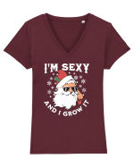 amuzant de Craciun - I'm sexy and I grow it  Tricou mânecă scurtă guler V Damă Evoker