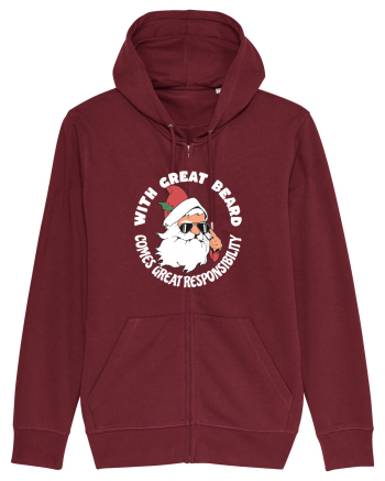 amuzant de Craciun - With great beard comes great responsibility  Burgundy