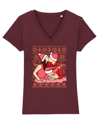 pentru Craciun in familie - Christmas kiss Burgundy