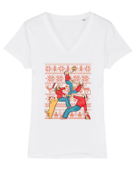 pentru Craciun in familie - Christmas together Tricou mânecă scurtă guler V Damă Evoker