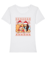 pentru Craciun in familie - Our Christmas gift Tricou mânecă scurtă guler larg fitted Damă Expresser