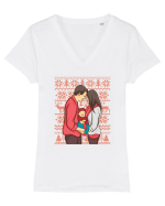 pentru Craciun in familie - Our first Christmas together Tricou mânecă scurtă guler V Damă Evoker