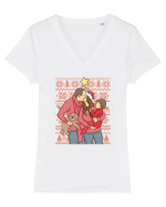 pentru Craciun in familie - Our silent night Tricou mânecă scurtă guler V Damă Evoker