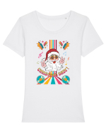retro de Craciun - Christmas baby Tricou mânecă scurtă guler larg fitted Damă Expresser