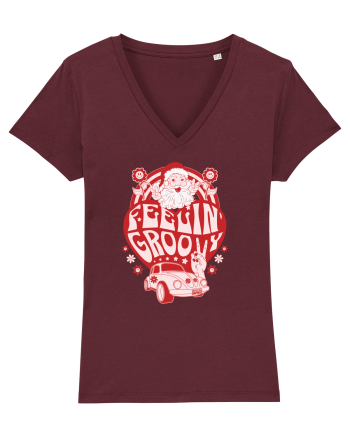 retro de Craciun - Feeling Groovy Burgundy